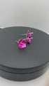 Pure Silver Enamel Pink Flowers 4g (Pack of 3)